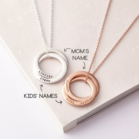 mother child necklace rose gold