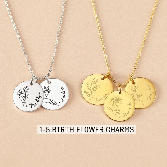 Birth Flower Necklace Mother Necklace 