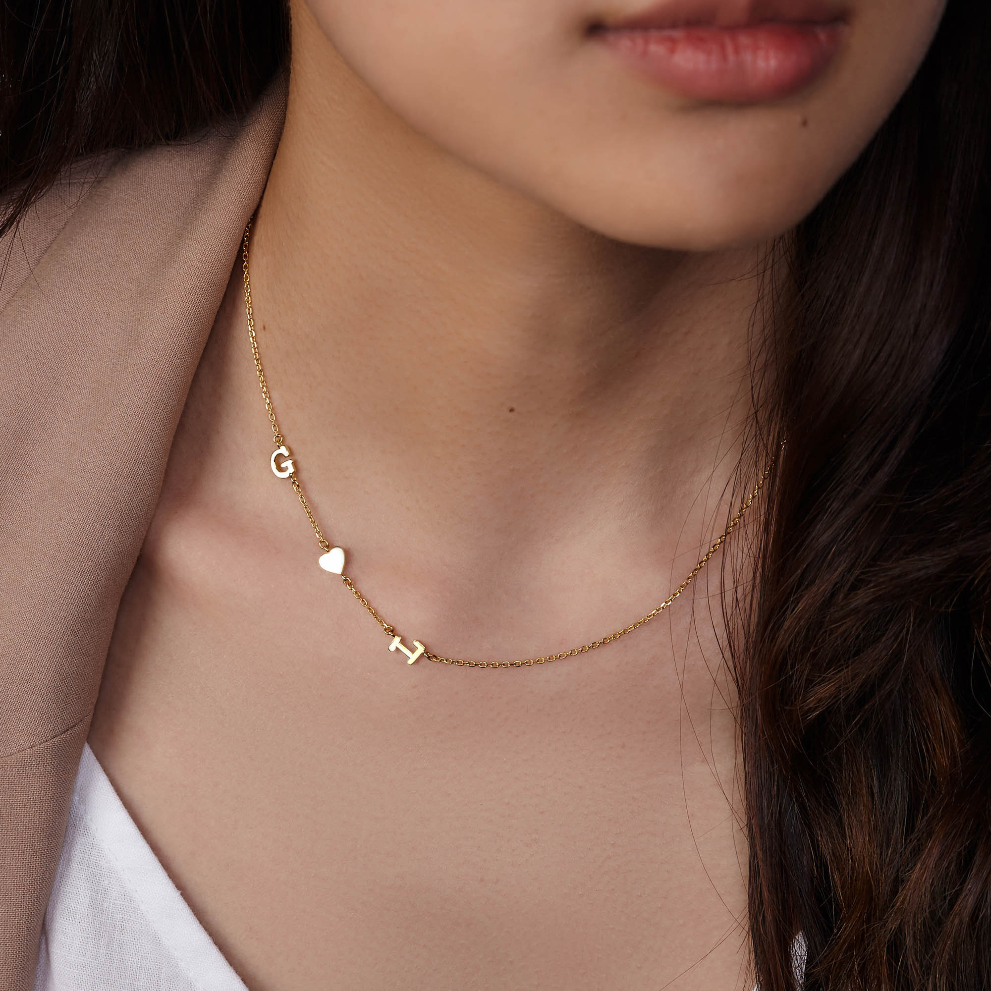 Children Initials Necklace Kids Initial Jewelry For Mom Etsy