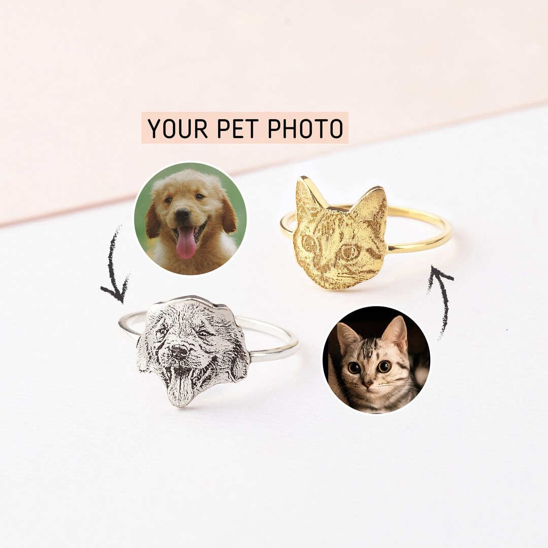 Haustier-Portrait-Ring, Hund Foto-Geschenke, Haustier-Ring ...