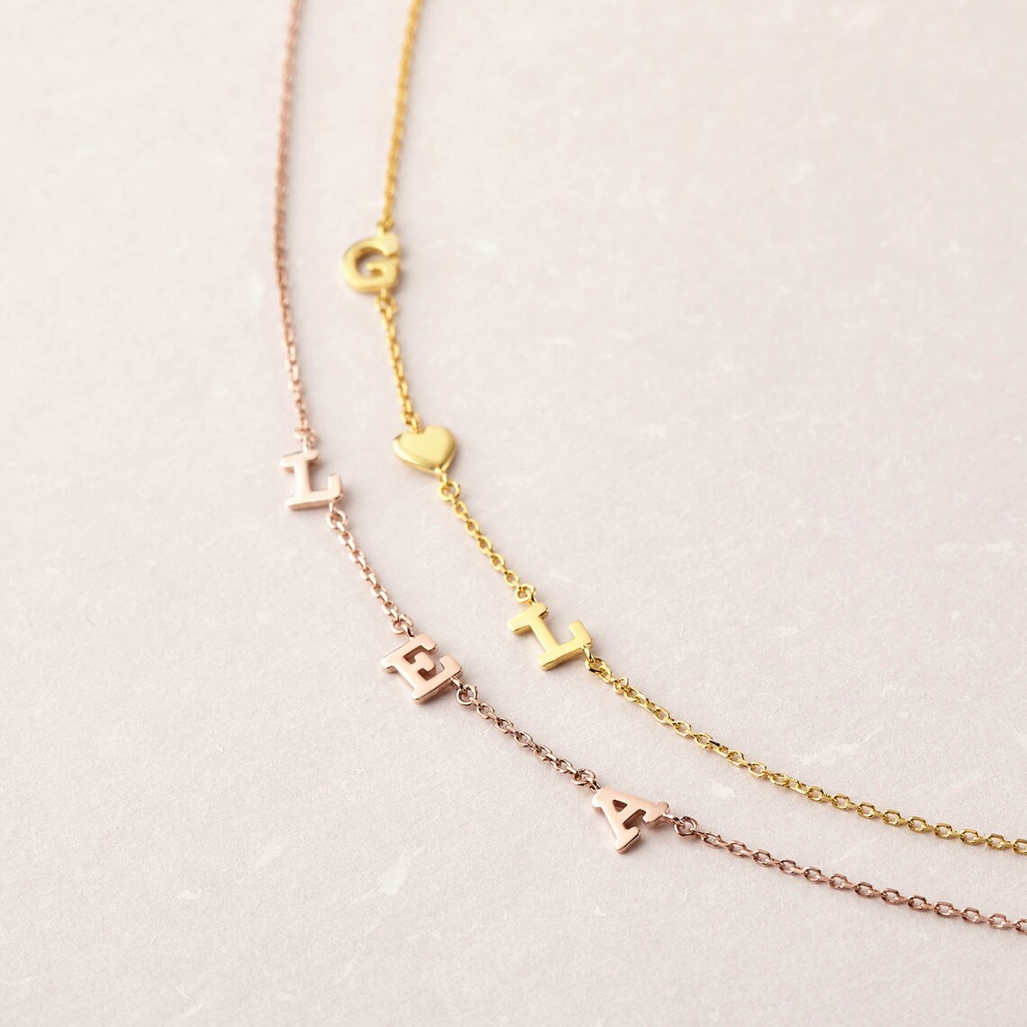 Children Initials Necklace Kids Initial Jewelry for Mom Etsy