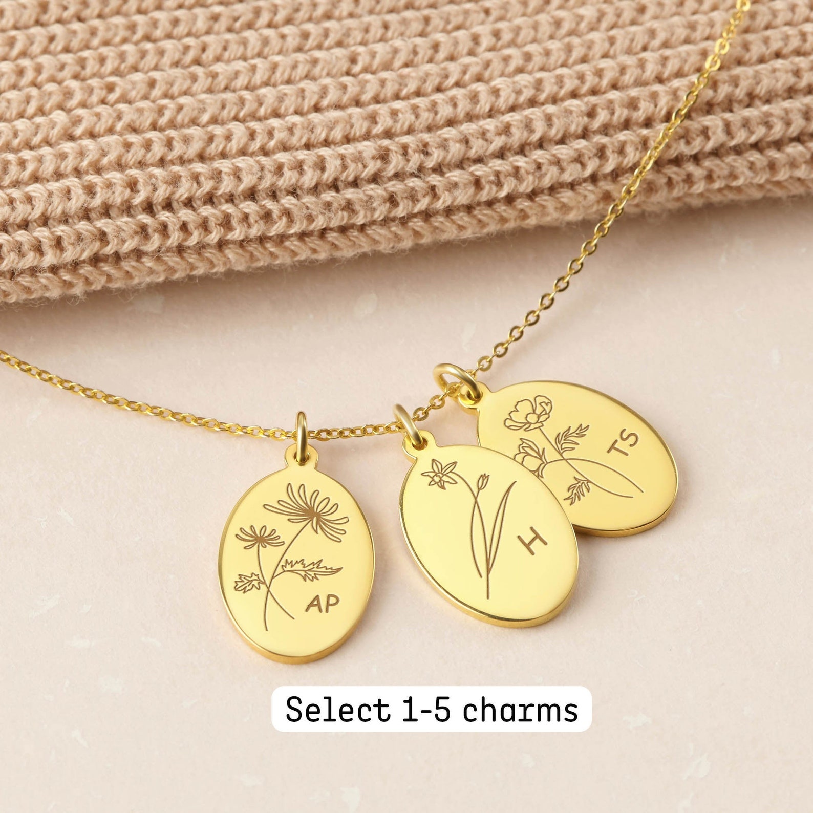 Birth Month Flower Jewelry Mothers Necklace Mom Necklace Etsy