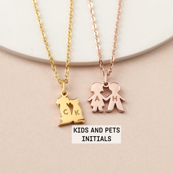 Diamond Sideways Necklace, Kids Initial Necklace - Urban Carats