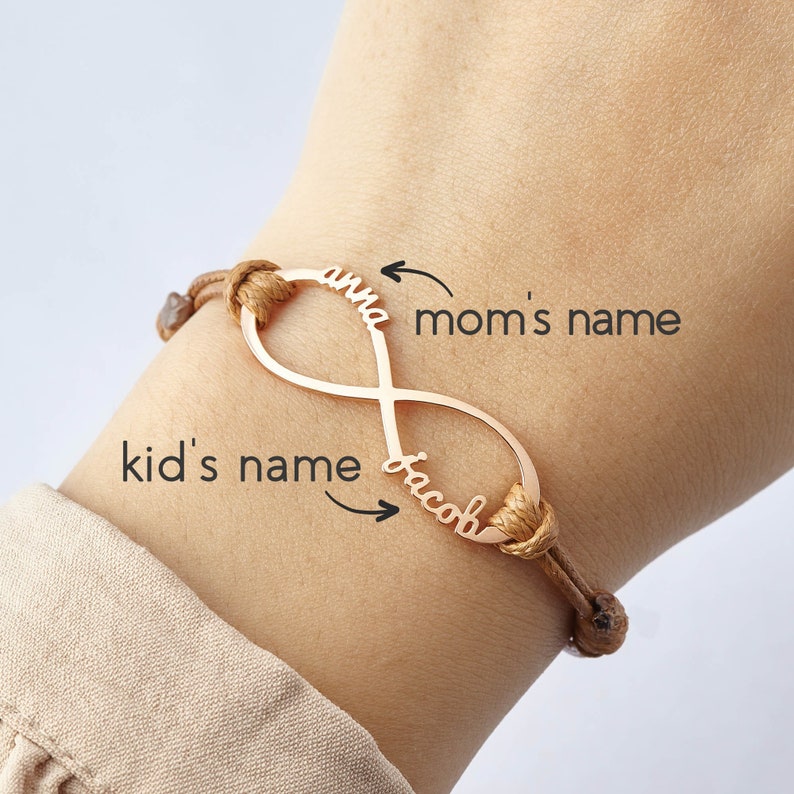 Pulsera de mamá, joyería de mamá con nombre de niños, regalo del día de las madres para mamá, joyería personalizada de mamá, pulsera para mamá imagen 1