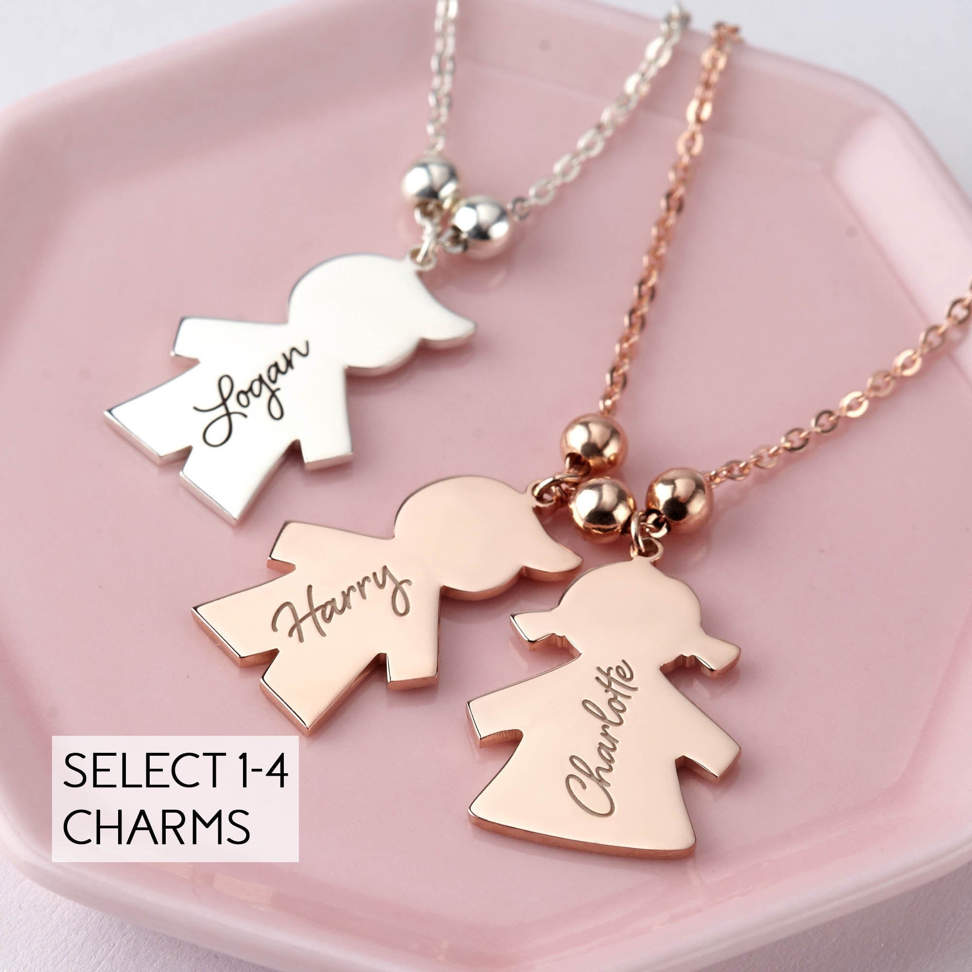 Custom Mom Charm Gift Boy Girl Necklace Children Name Necklace