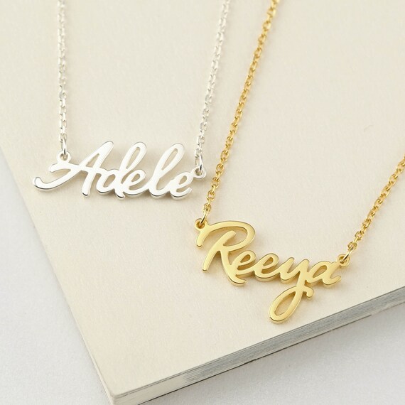 Script Name Necklace Nameplate Necklace 