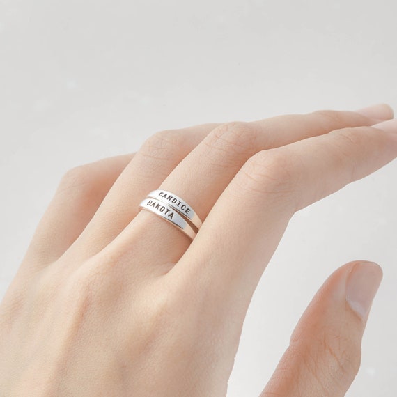 Personalized stackable mothers rings deals