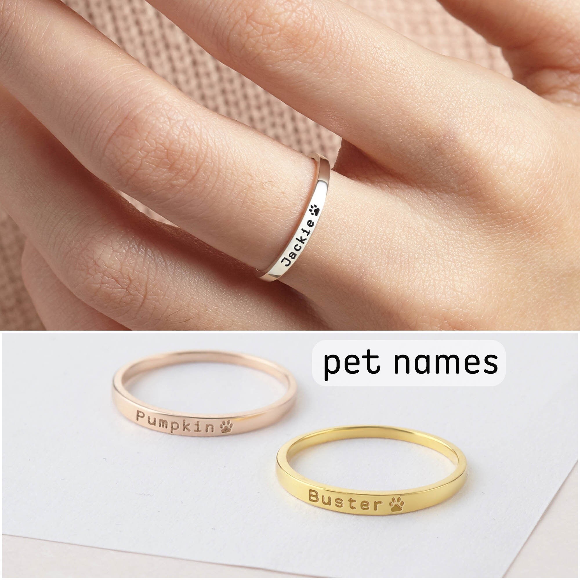 personalized paw print ring