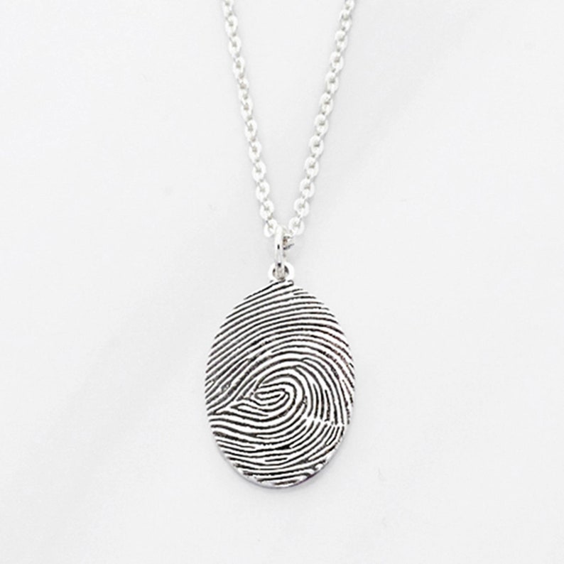 Fingerprint Necklace Thumbprint Necklace Memorial Jewelry Etsy