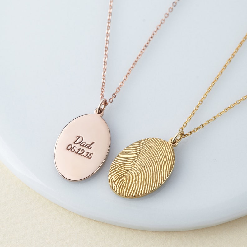 Thumbprint Jewelry, Finger Print Necklace, Memorial Gifts, Fingerprint Jewelry, In Memory of Mom Necklace, Thumbprint Necklace image 5