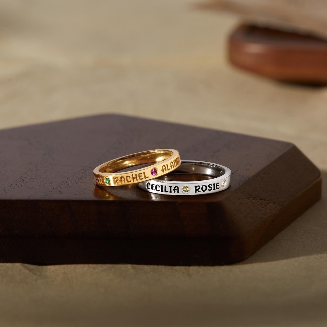 Mom Ring With Kids Names, Personalized Gift, Mom Ring, Mother’s Day ...