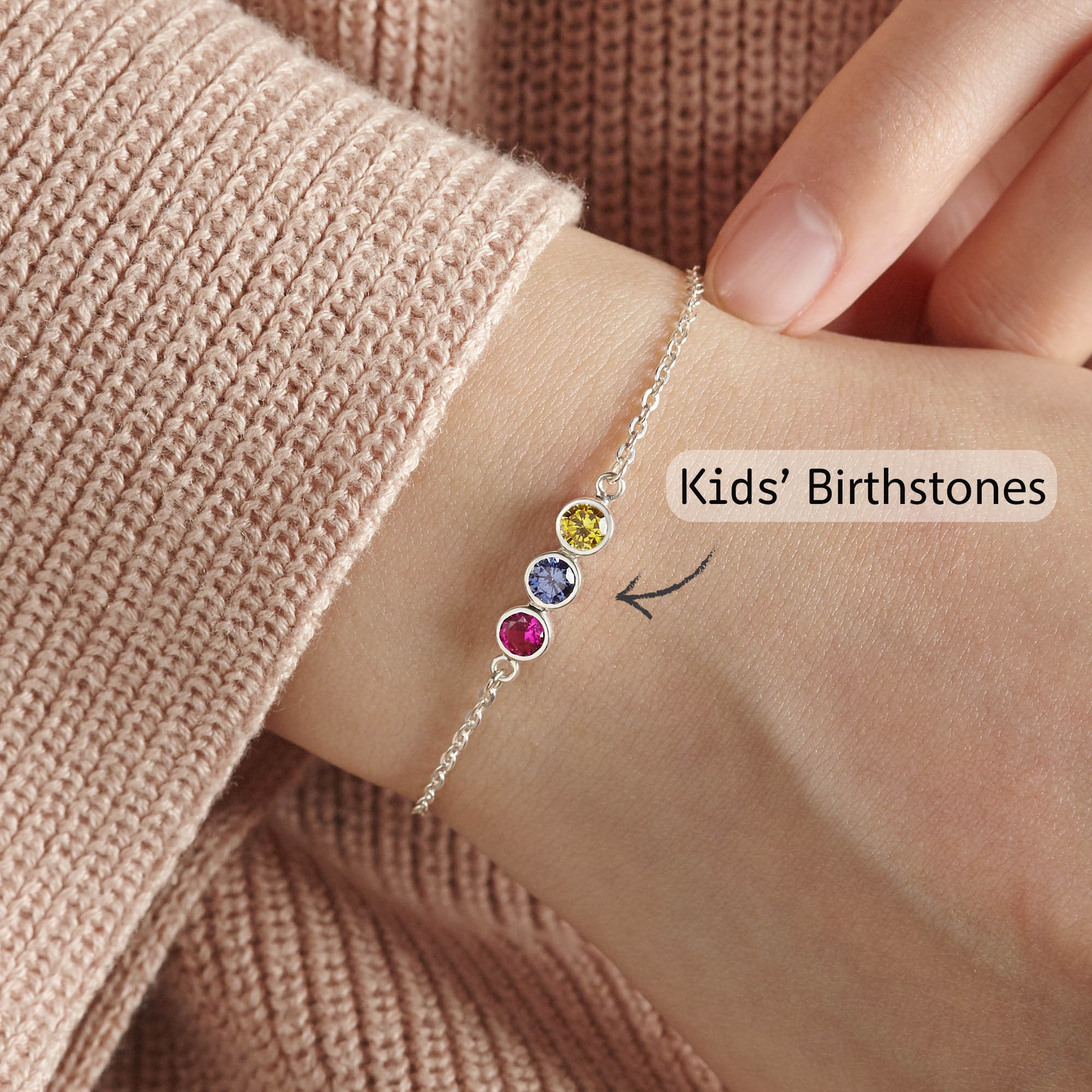 Mom Bracelet Birthstone Kids Birthstone Bracelet Birthstone Etsy