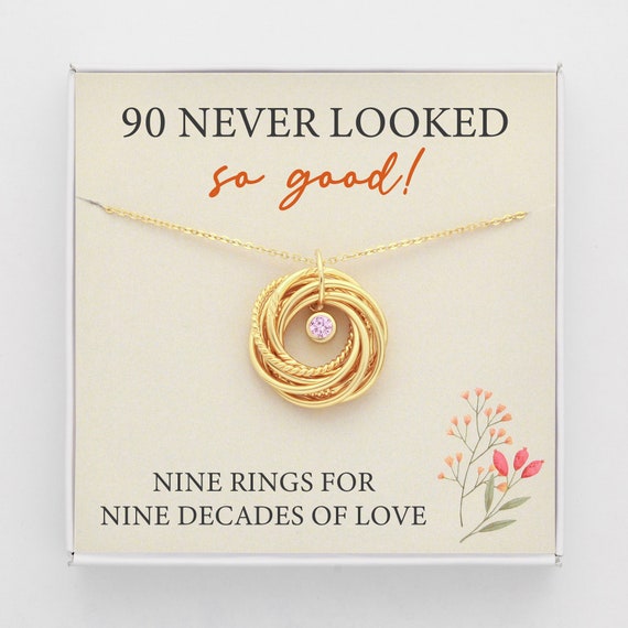 90th birthday necklace clearance