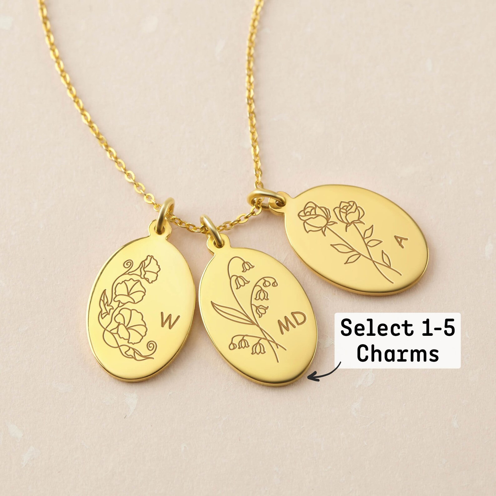 Birth Month Flower Jewelry Mothers Necklace Mom Necklace Etsy