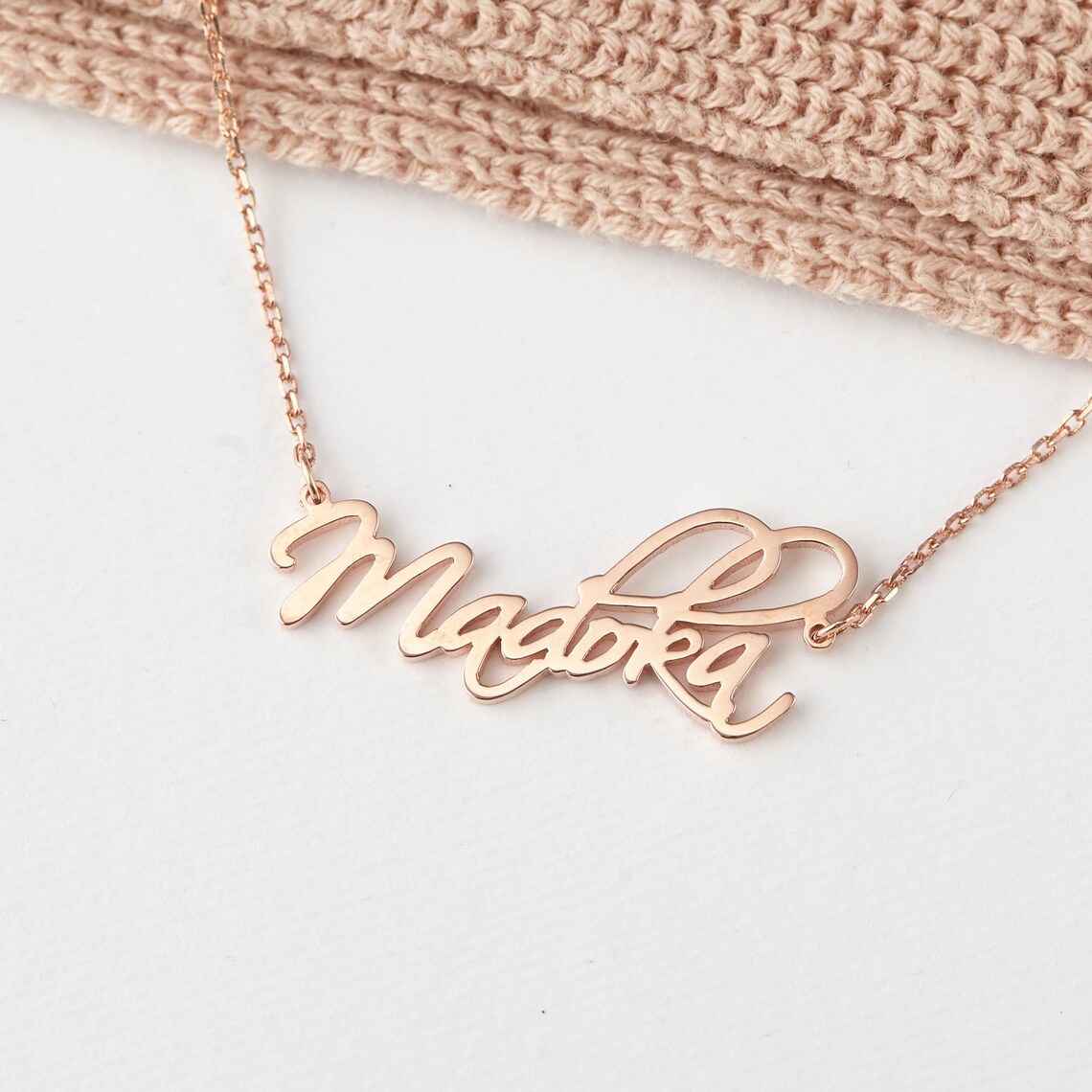 Cursive Name Necklace Name Gold Necklace Custom Name Gold Etsy