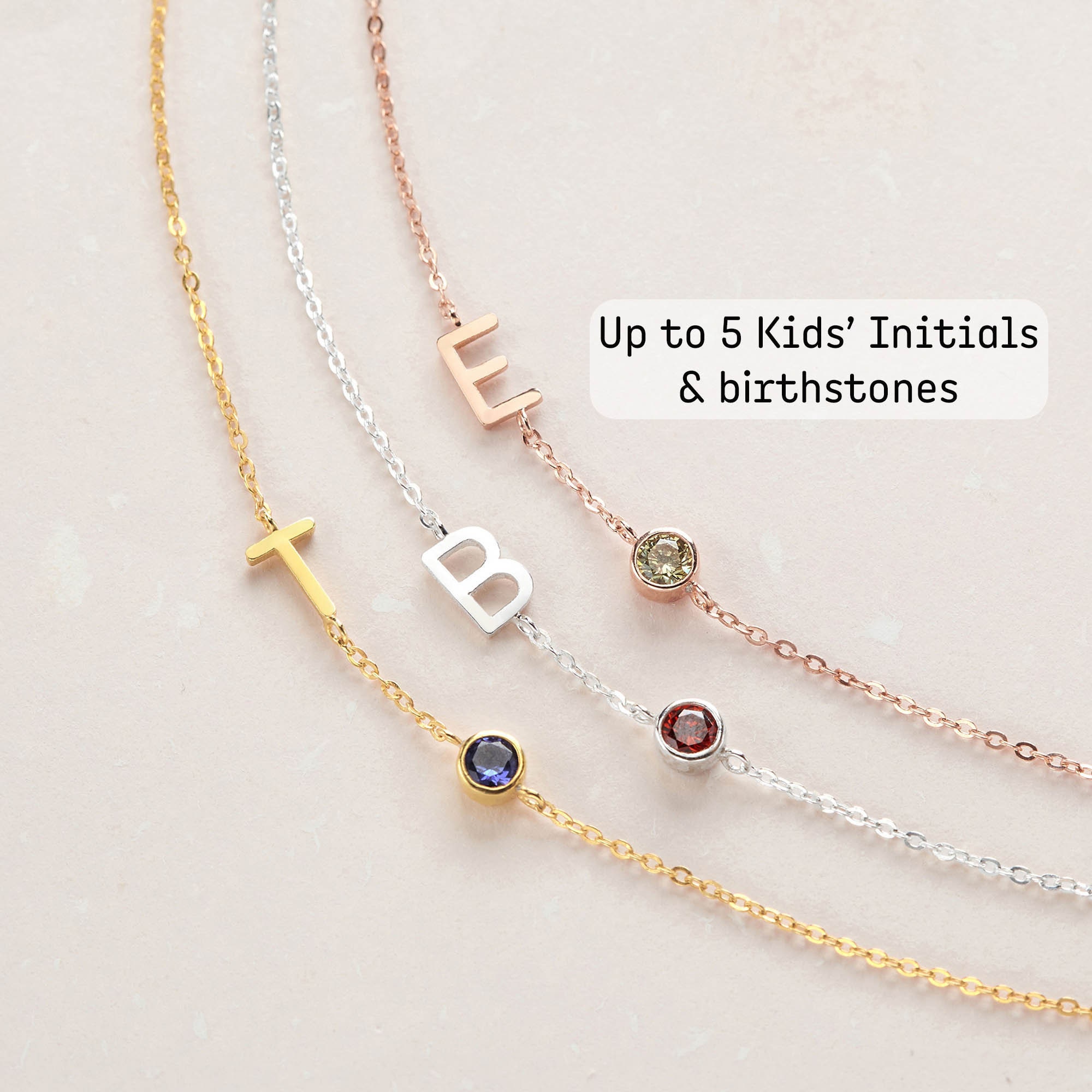 Sideways Initial Necklace With 
