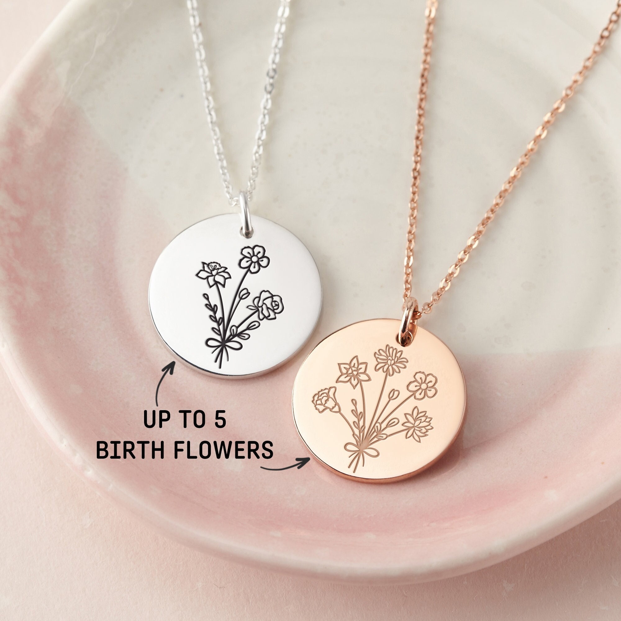 Birth Flower Jewelry, Birth Flower Necklace - Everly Made