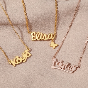 Collar con nombre de bebé, joyería para niños, regalos para preadolescentes, regalo para niños, collar para niños, collar con nombre para niñas pequeñas, joyería para niñas pequeñas