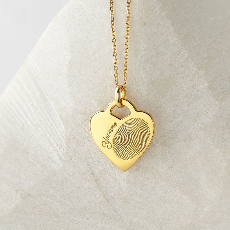 Heart thumbprint necklace Clearance
