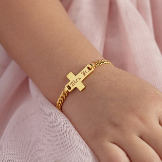 Teenager Gold Bracelet Baptism Bracelet Valentines Day Gift for
