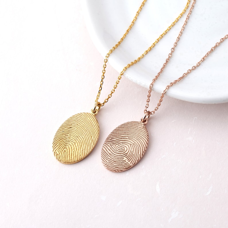 Thumbprint Jewelry, Finger Print Necklace, Memorial Gifts, Fingerprint Jewelry, In Memory of Mom Necklace, Thumbprint Necklace image 8