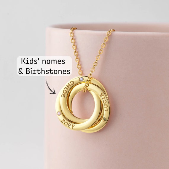 Child birthstone shop necklace for mom