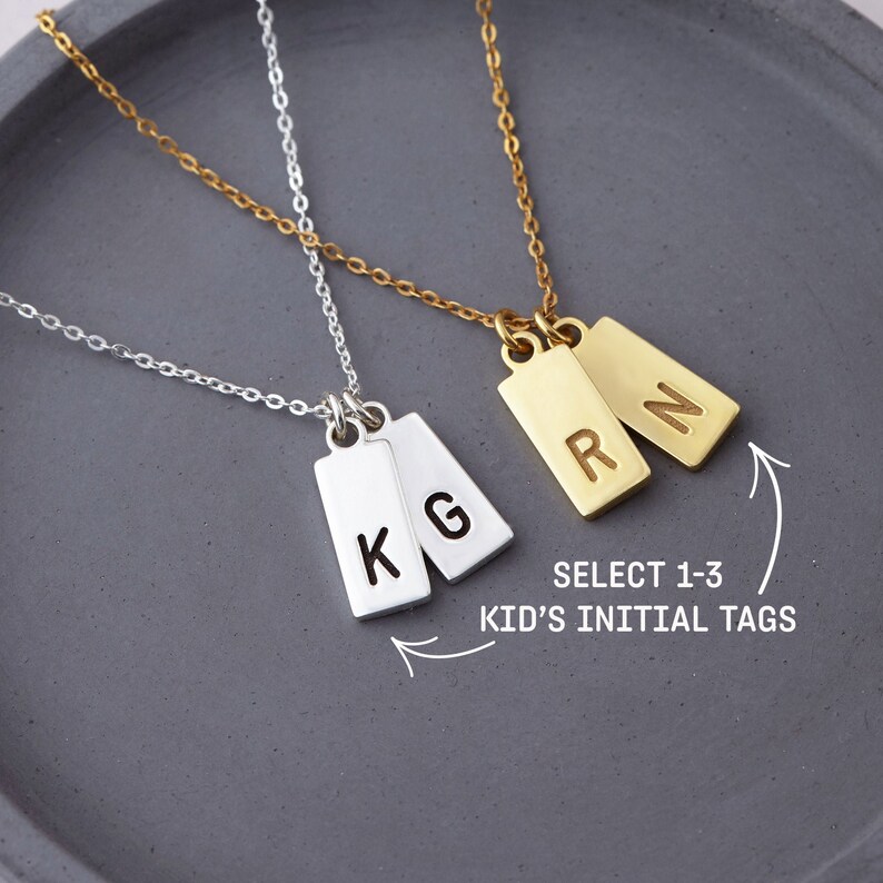 Mom Necklace With Kids Initials Initial necklace for mom Etsy