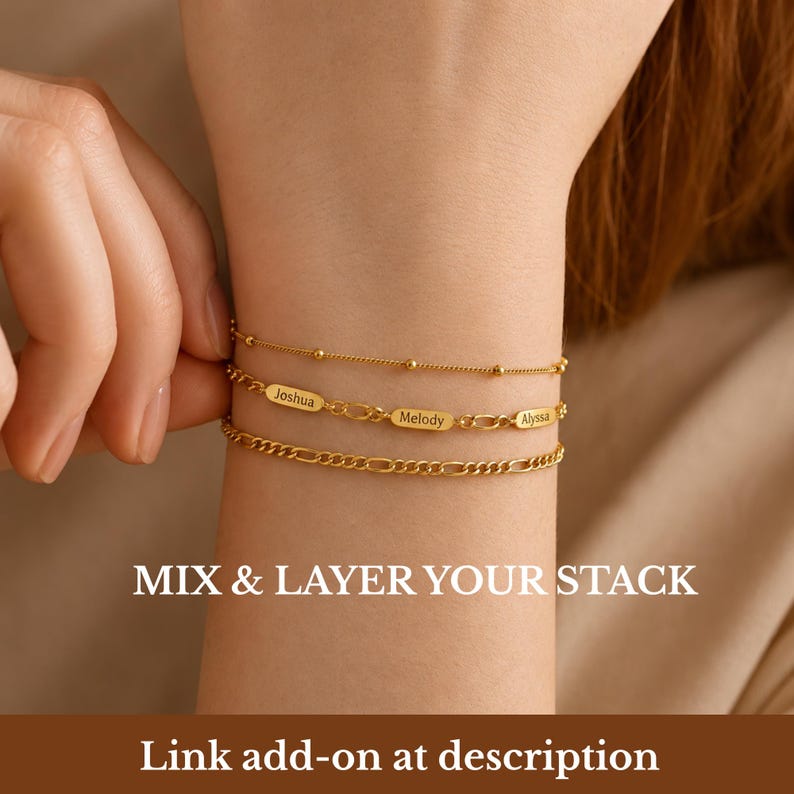 Mormors armband, Nana-armband, Anpassat namnarmband, Mormors smycken, Mormors present, Mormors armband, Armband med flera namn bild 3