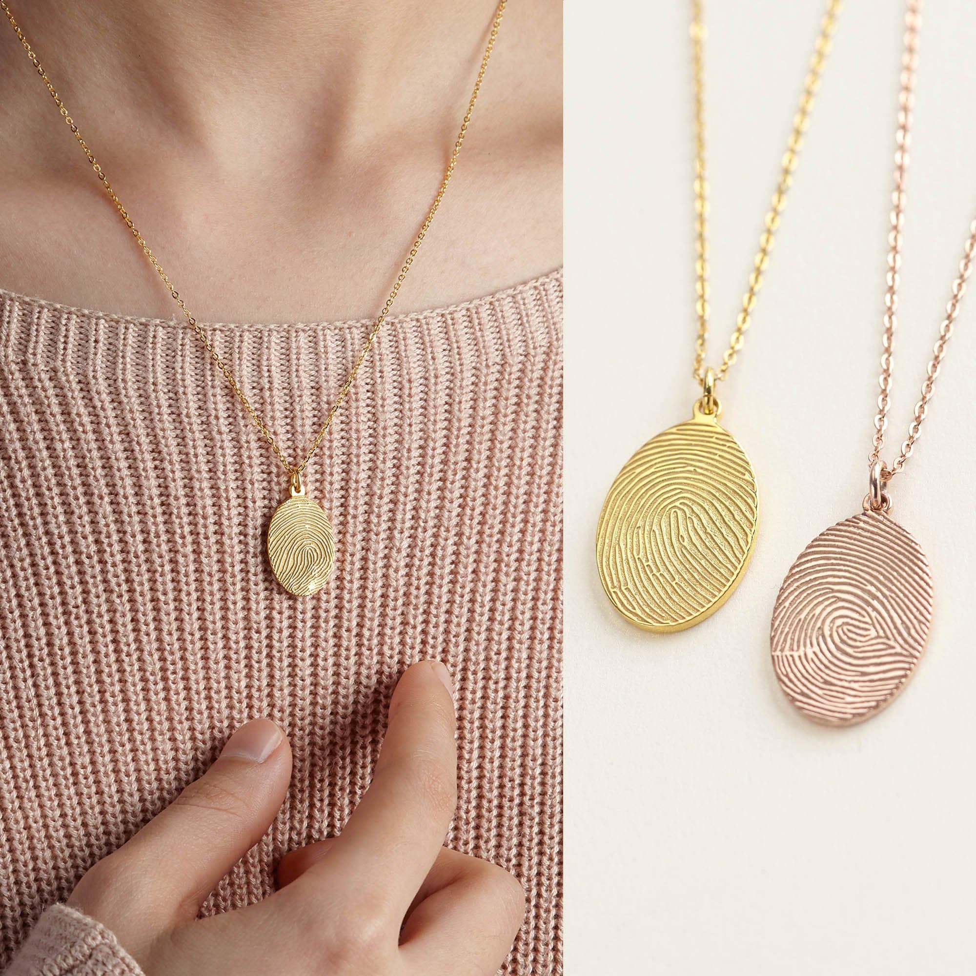Etsy thumbprint necklace deals