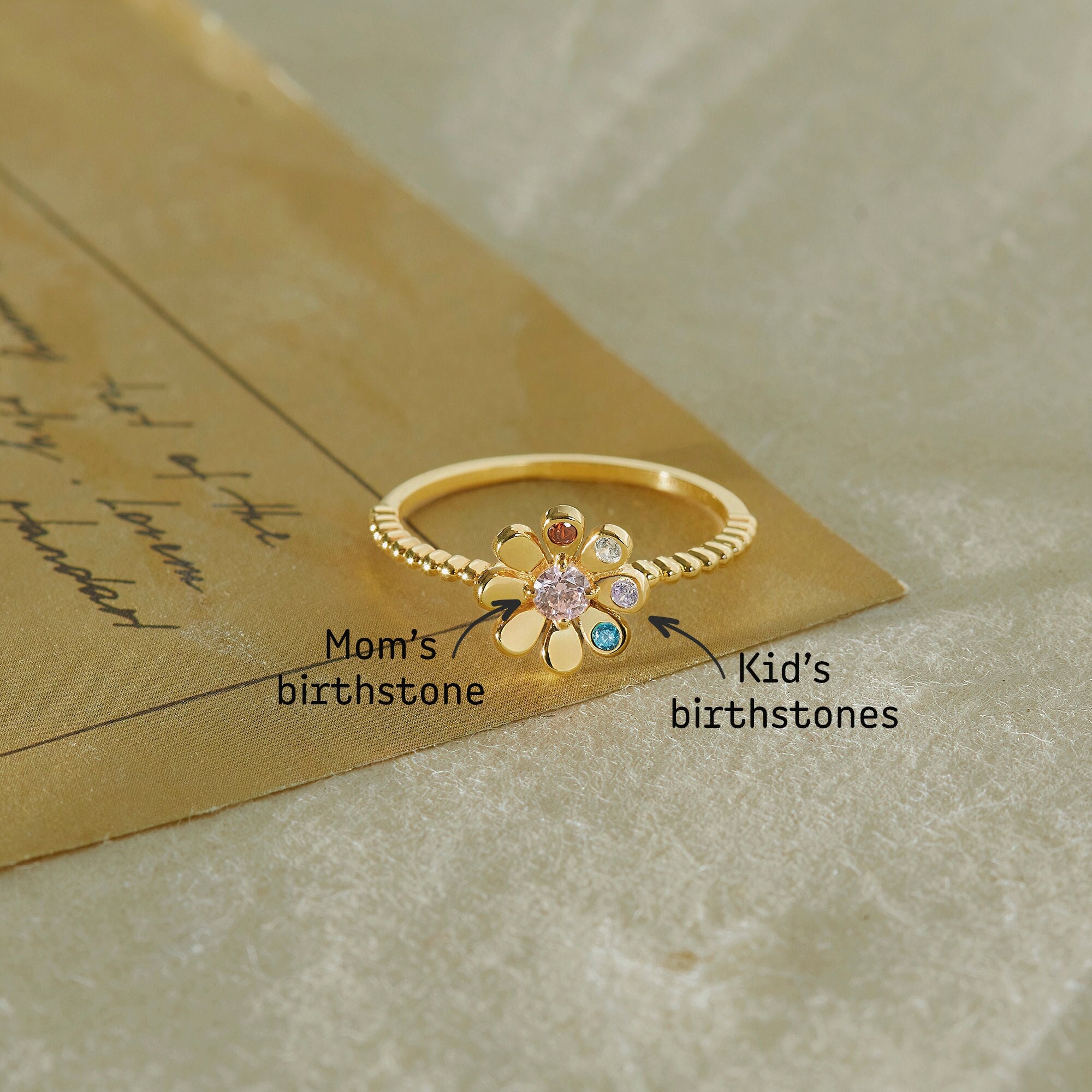 Mother Birthstone Ring, Mom Ring Birthstone, Gift For Mom From Daughter, Gemstone Ring For Women, Birthday Gift