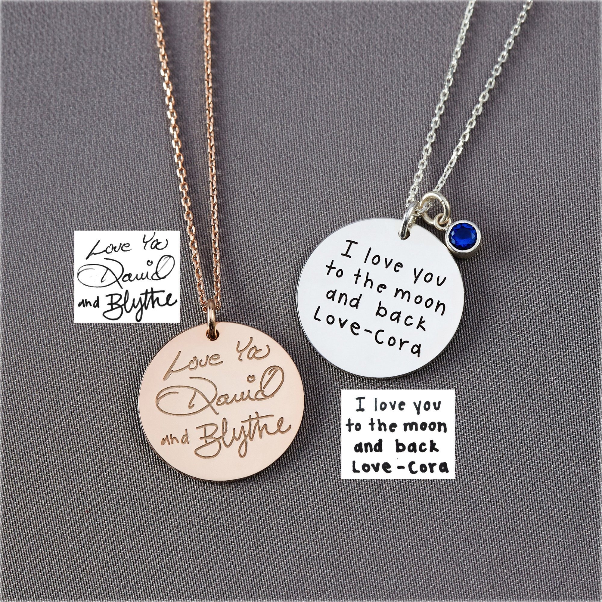 Handwritten Necklace Memorial Gift For Loss Of Husband Etsy