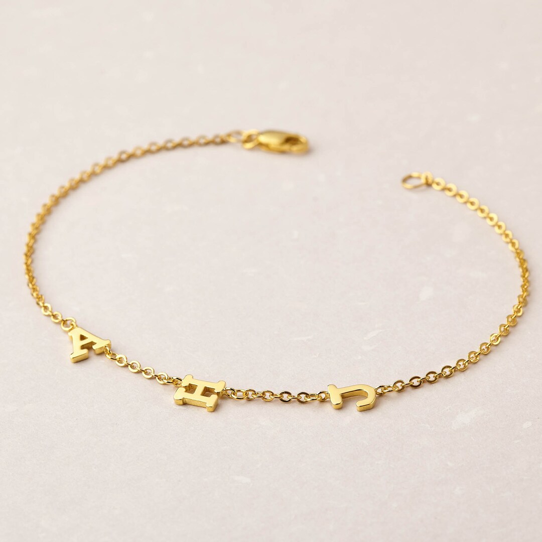 Bracelet With Initials Mom Bracelet With Kids Initials on Etsy