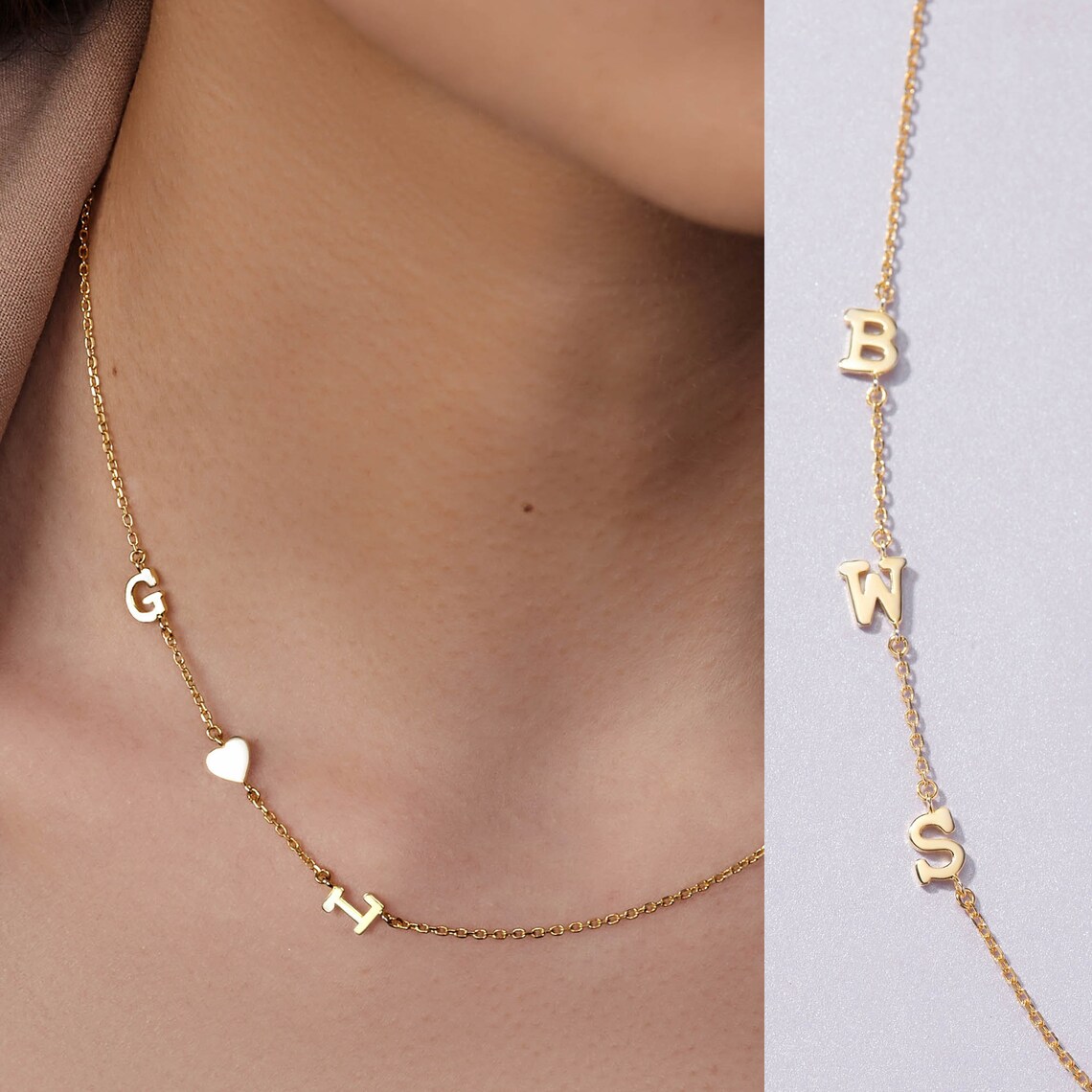 Collier initiales pour enfants bijoux initiaux pour enfants Etsy