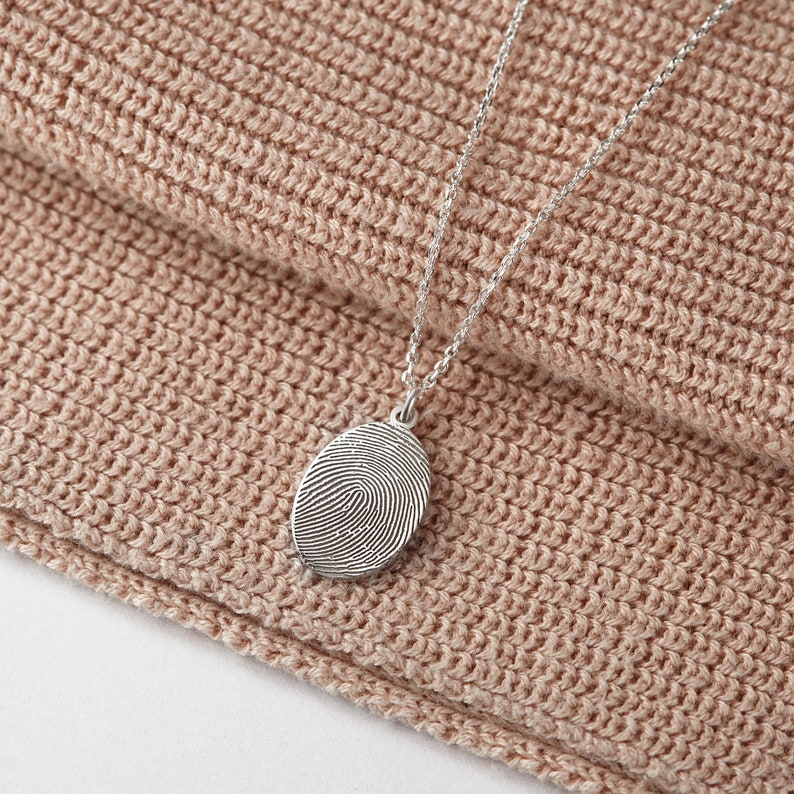 Thumbprint Jewelry, Finger Print Necklace, Memorial Gifts, Fingerprint Jewelry, In Memory of Mom Necklace, Thumbprint Necklace image 7