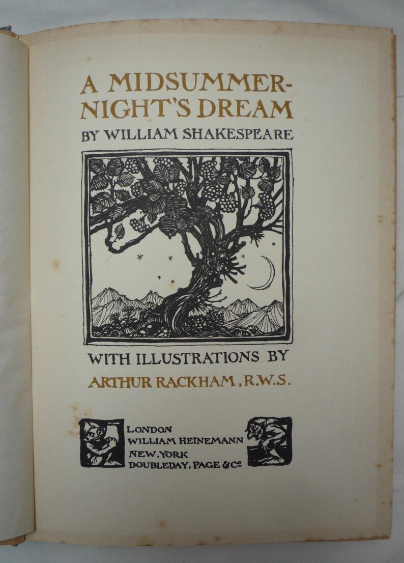 Original Vintage 1919 Arthur Rackham Art Nouveau Book Plate Print From ...