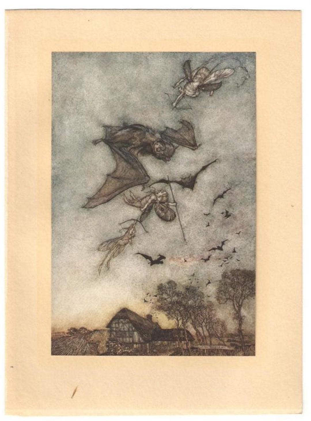 Original 1911 Arthur Rackham Fairy Book Plate Print From 