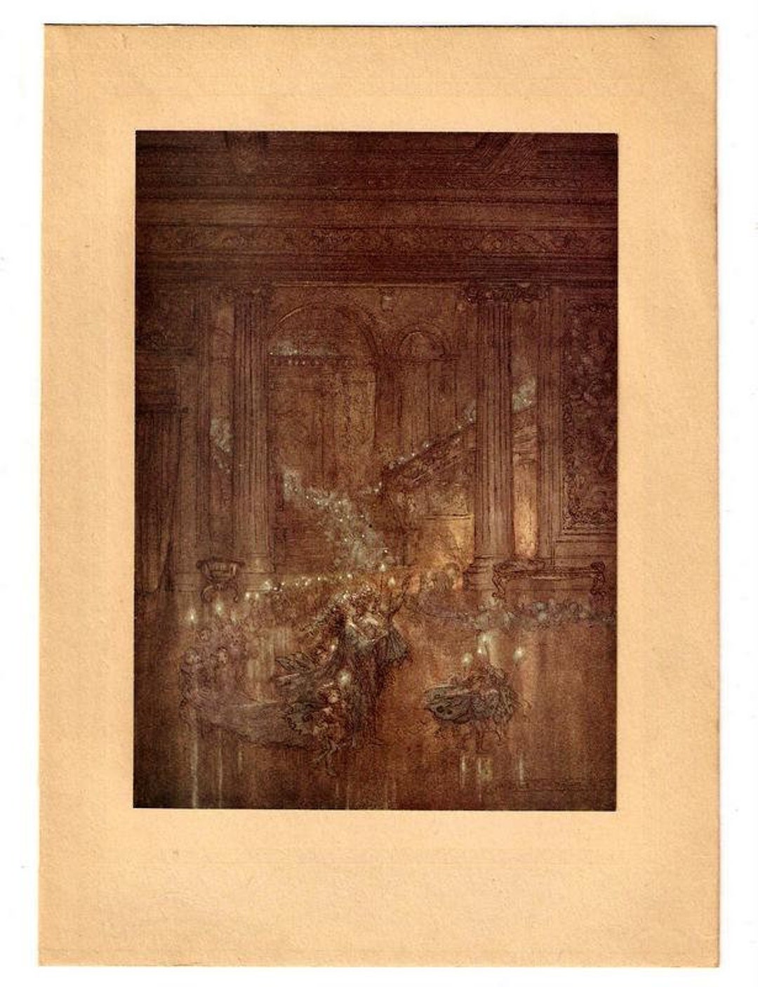 Original 1919 Arthur Rackham Fairy Book Plate Print From 