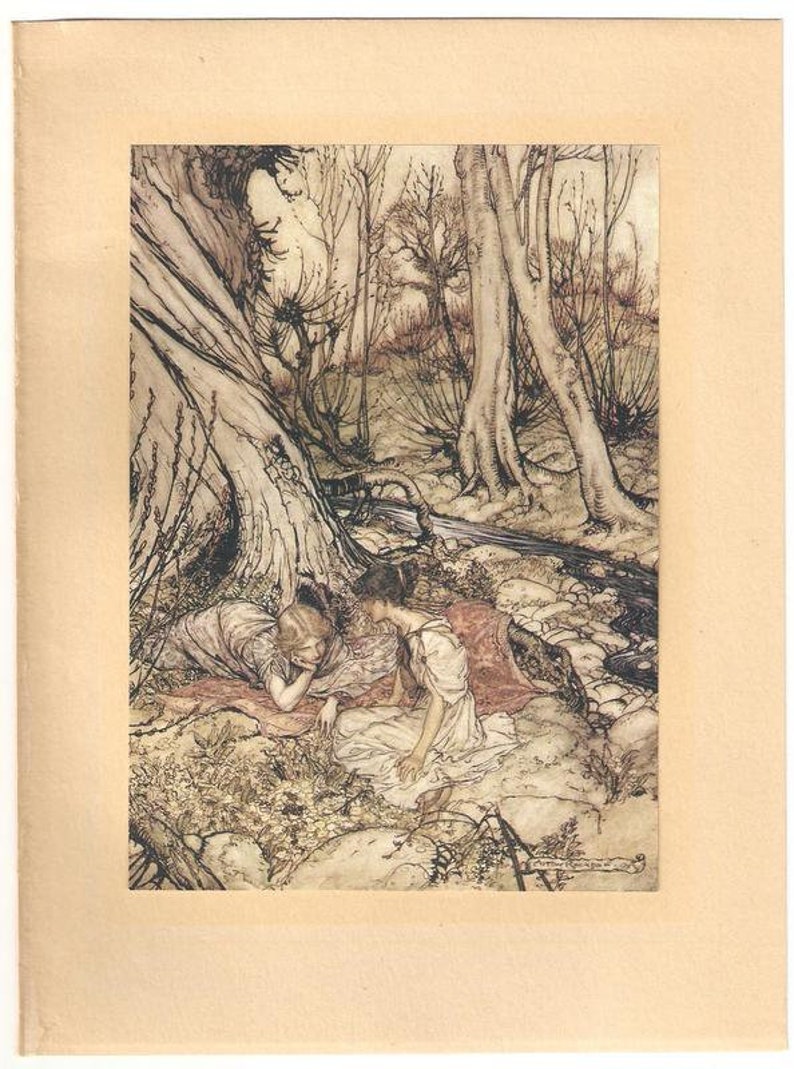 Original 1908 Arthur Rackham Fairy Book Plate Print From a Midsummer ...