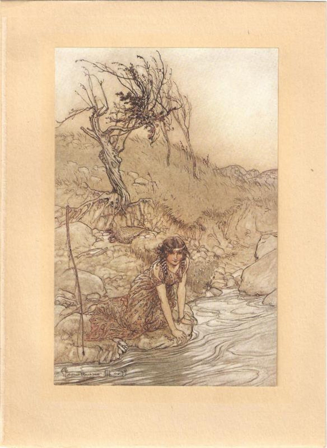 Original 1925 Arthur Rackham Art Nouveau Fairy Book Plate Print From a ...
