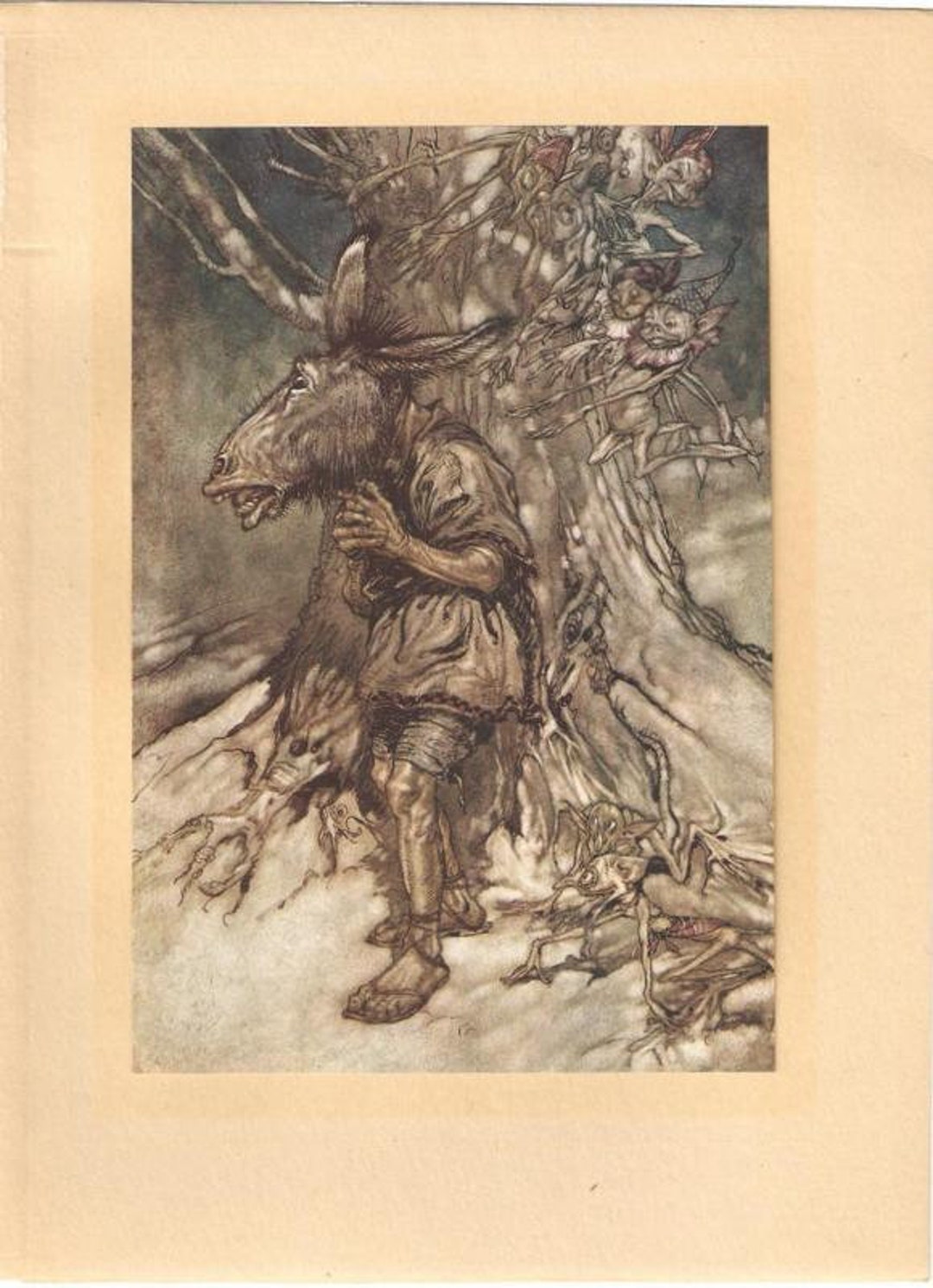 Original 1919 Arthur Rackham Book Plate Print From a Midsummer Night's ...