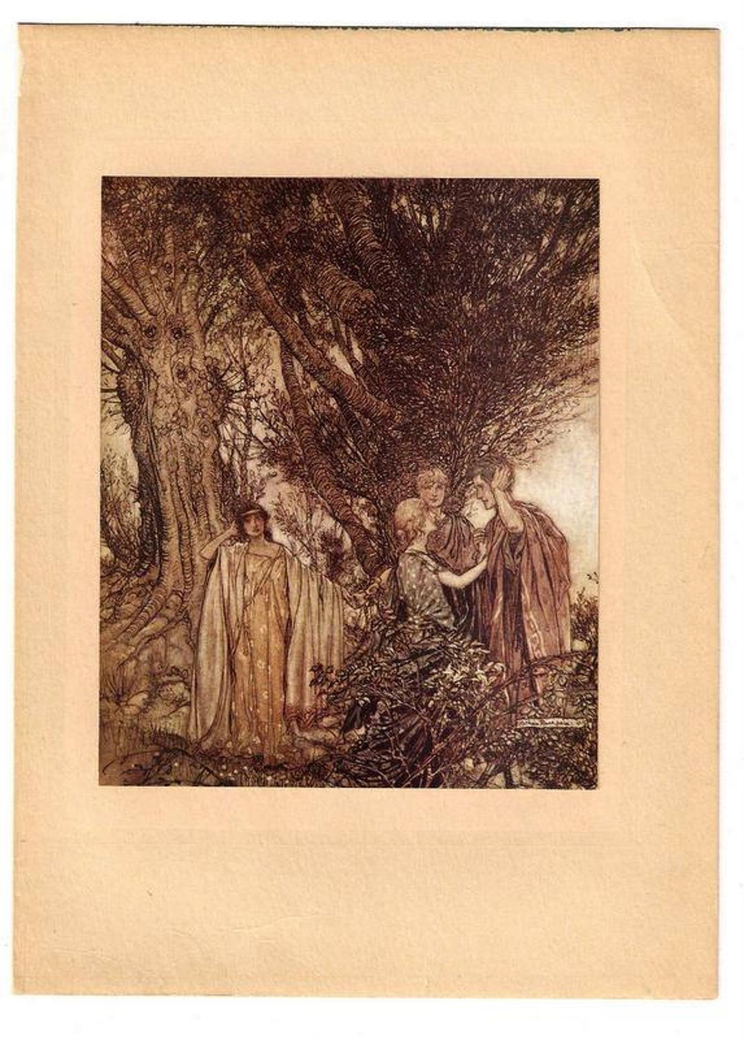 Original 1911 Vintage Arthur Rackham Art Nouveau Fairy Book Plate Print ...