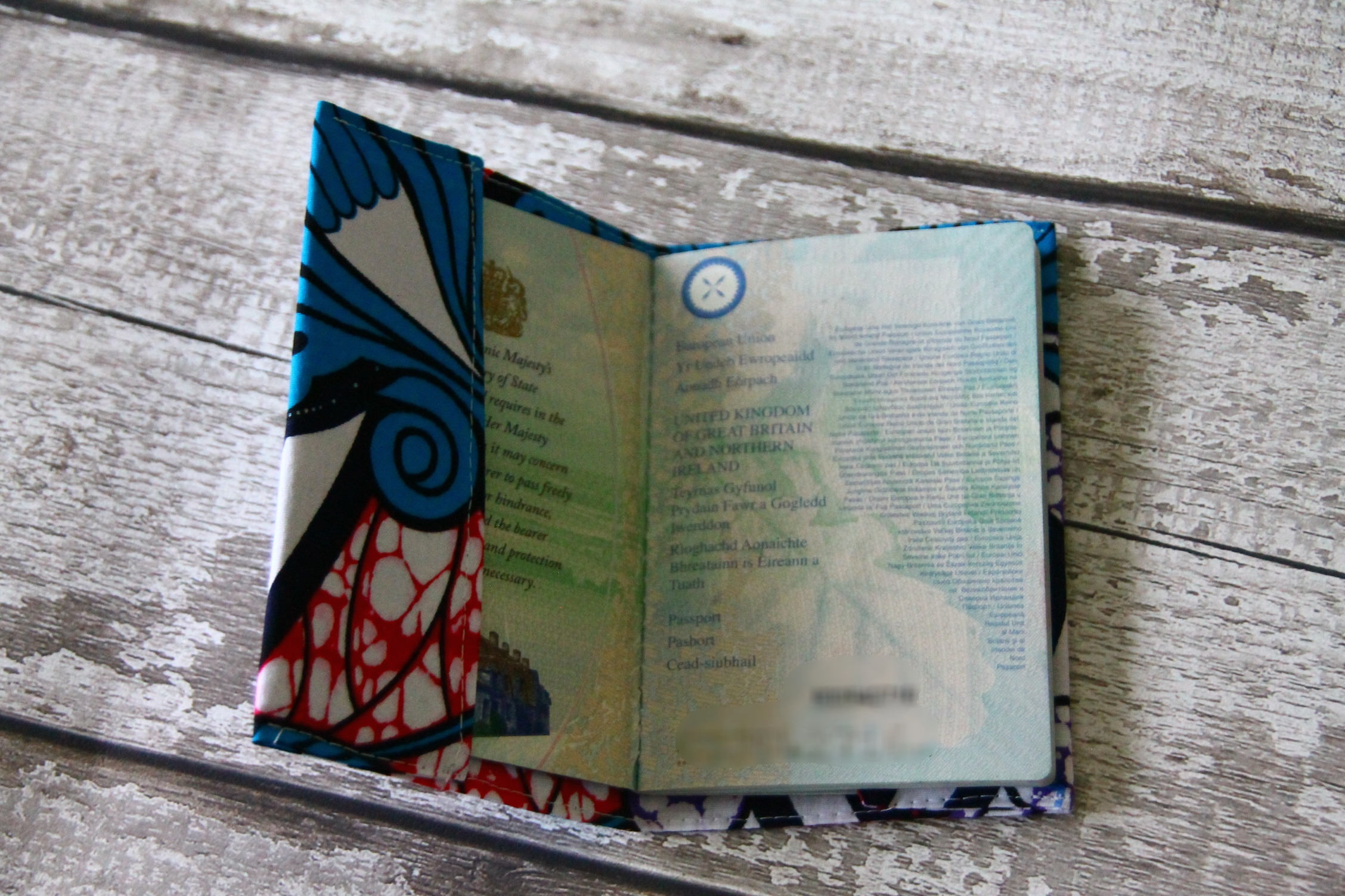 African Fabric Passport Holder, African Print Passport Wallet, Passport