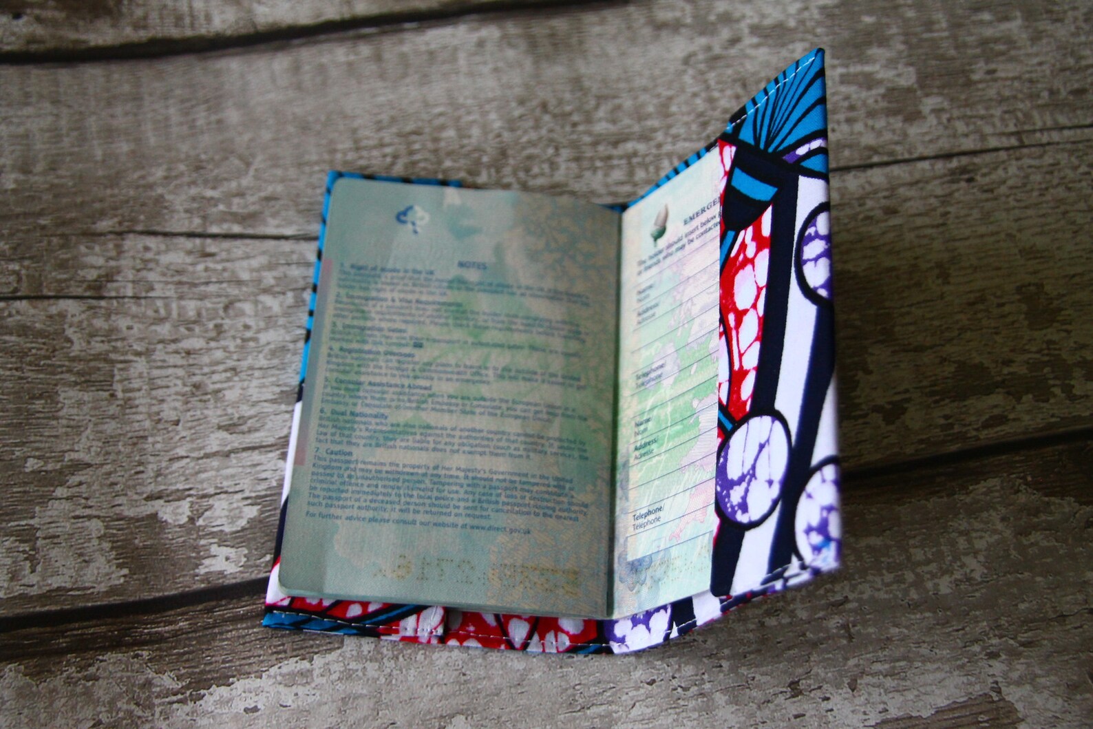 African Fabric Passport Holder, African Print Passport Wallet, Passport
