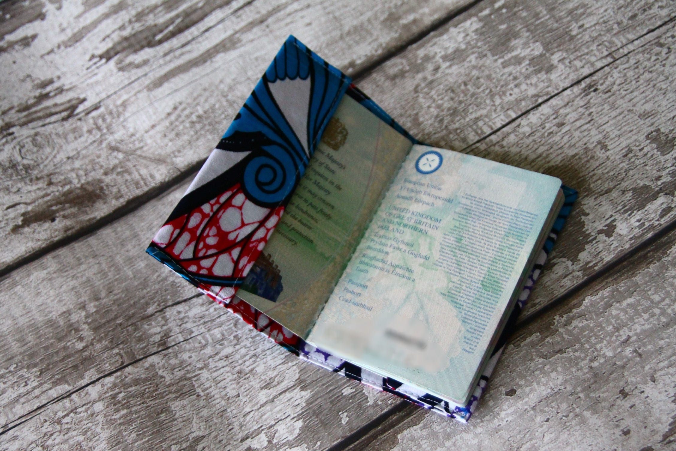 African Fabric Passport Holder, African Print Passport Wallet, Passport