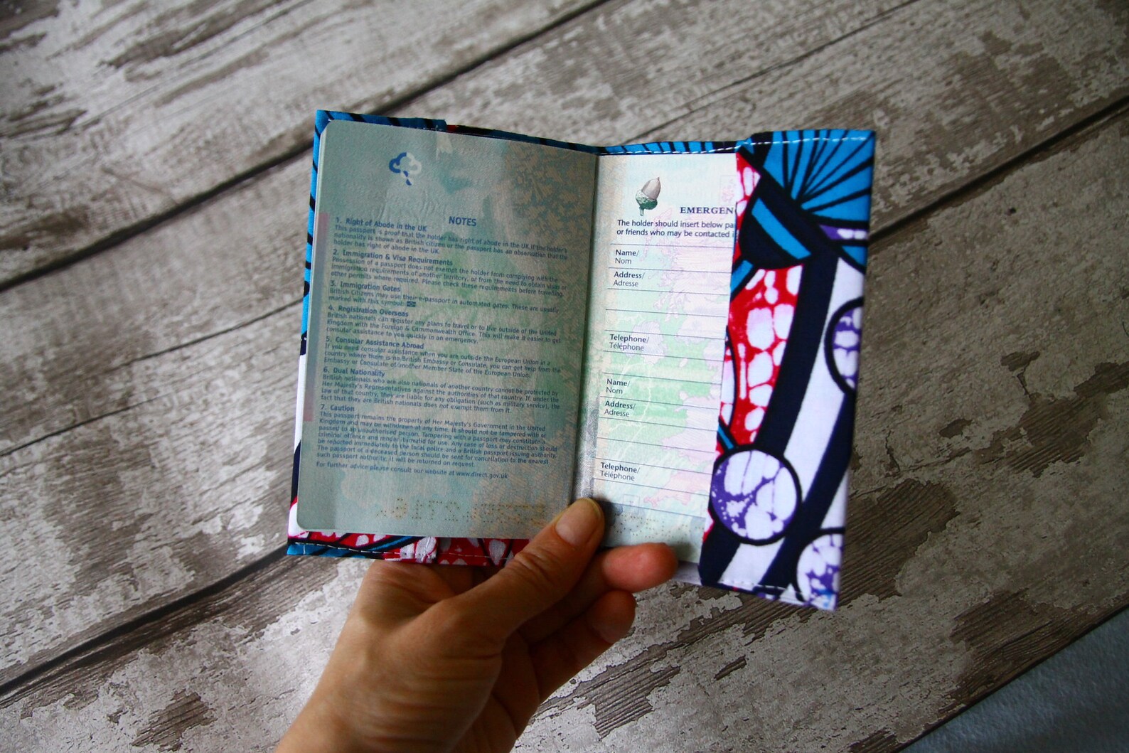 African Fabric Passport Holder, African Print Passport Wallet, Passport