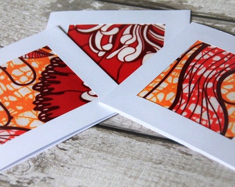 African print card, African fabric greeting card , African greeting card, geometric fabric card, multi pack cards, African pattern card