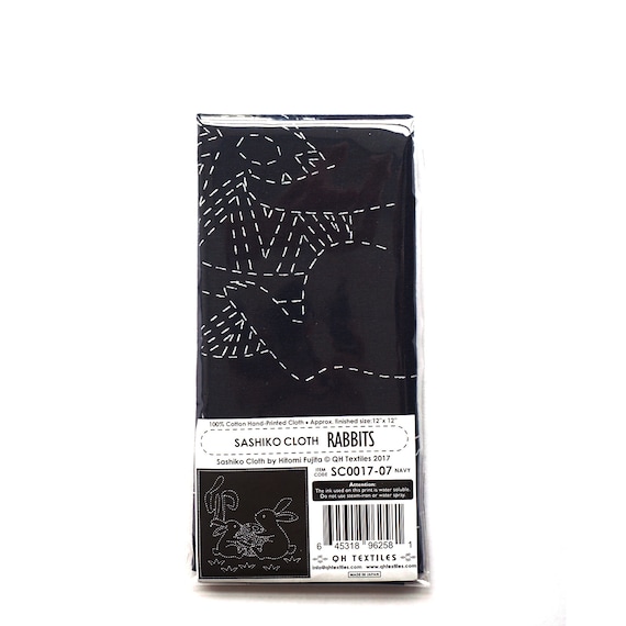 Pre Printed Sashiko Panel - Rabbits Pre Printed Sashiko Panel - Rabbits