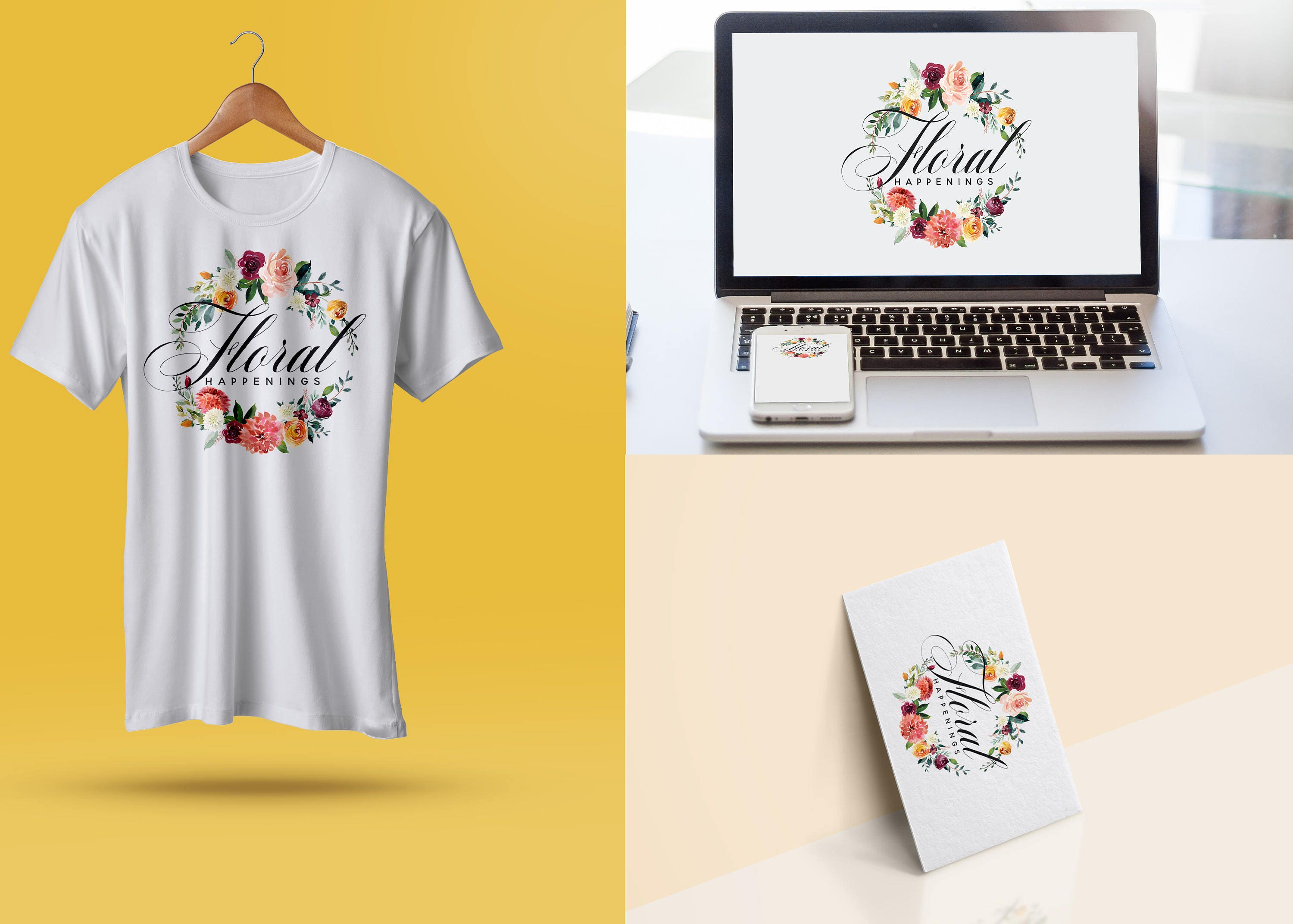 Watercolor Flower Logo Premade Predesigned Logo Fancy | Etsy