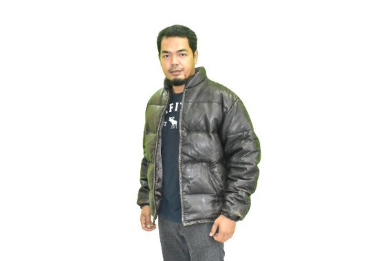 Vintage Schott Goose Down Puffer Leather Jacket