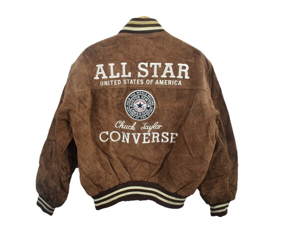 Vintage Converse Leather Varsity Jacket Full Embro